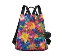 GAIREG Hot Chocolate Zaino da donna Design antifurto Viaggi Escursionismo Campeggio Zaino Pack, Fiori colorati Tie Dye