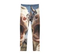 GAIREG Le ragazze divertenti del ritratto della mucca hanno stampato le | Leggings a lunghezza intera per bambini, traspiranti, elastici, con stampa vivace che non scolorisce