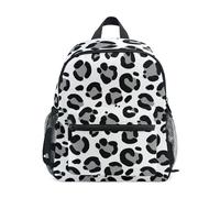 GAIREG Leopard Print Black White Toddler Boy Zaino con targhetta nome, zaini per bambini,