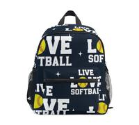 GAIREG Live Love Softball - Zaino per bambini con targhetta per nome, zaino scolastico per bambini, Live Love Softball, Small, Zaini Carino