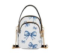GAIREG Mini borsa a tracolla con fiori viola blu | Borsa a tracolla da donna con tre tasche con cerniera, ben organizzata per smartphone fino a 16,8 cm