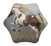 GAIREG Ombrelli per bambini con cavallo beige marrone forte ombrello per vento e pioggia ombrelli con manico a gancio a J