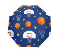 GAIREG Ombrello compatto blu con palloni da basket, leggero, portatile, automatico, per donne, ombrelli per pioggia, taglia unica