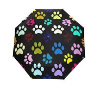 GAIREG Ombrello compatto con stampa di zampe, leggero, portatile, automatico, per donne, ombrelli per pioggia, taglia unica