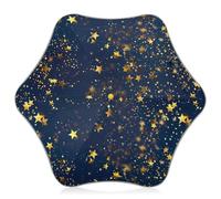 GAIREG Ombrello da sole e pioggia per bambini con stelle dorate su sfondo blu, con angoli arrotondati, impermeabile