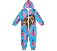GAIREG Pigiama con zip con cappuccio personalizzato | Pigiama a maniche lunghe per bambini: cerniera frontale, altezza e guida alle misure dell'indumento
