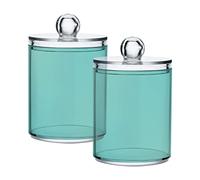 GAIREG Portacampone di cotone blu sfumato, dispenser rotondo in cotone, organizer per tamponi di cotone, confezione da 2