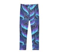 GAIREG Ragazze Yoga Pantaloni Wolf Aurora | Leggings per bambini a lunghezza intera per i giorni scolastici: vestibilità aderente, guida alle taglie misurate