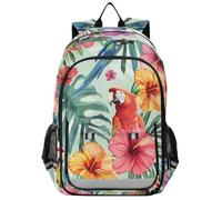 GAIREG Tropical Parrot - Borsa per libri leggera per la scuola | Zaino per bambini con patta magnetica, capacità 17 l, cinghie comode, finiture riflettenti e due tasche laterali