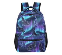 GAIREG Zainetto a forma di anatra gialla con design multi tasca per scuola e viaggio, Lupo Aurora, Small, Zaino casual per la scuola