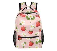 GAIREG Zainetto con stelle e lune, design multi tasca, per scuola e viaggio, Fragole Rosse, Medium, Zaino casual per la scuola