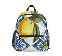 GAIREG Zainetto da viaggio per bambini, con etichetta per nome, colore: bianco e blu, con scritta "Sicilian Lemon", colore: bianco e blu, Limone Siciliano Bianco Blu 2, 3-5 Years, Zaini Carino