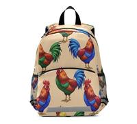 GAIREG Zainetto per bambini con galli colorati beige per ragazze ragazzi bambini mini borsa da viaggio per libri 3-6 anni, M