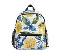 GAIREG Zainetto per bambini con targhetta per il nome, con scritta "Sicilian Lemon", colore: bianco e blu, Limone Siciliano Bianco Blu 1, 6-8 Years, Zaini Carino