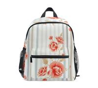 GAIREG Zaini per bambini con etichette per il nome, zaini per la scuola materna con motivo a righe e fiori, Strisce Fiori, 3-5 Years, Zaini Carino