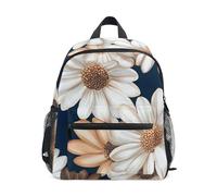 GAIREG Zaino bianco e marrone con margherita per bambini e bambine, piccolo zaino da viaggio con targhetta per il nome, Bianco Marrone Margherita Fiore, Medium, Zaini Carino