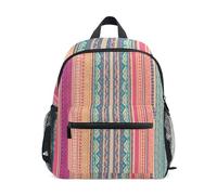 GAIREG Zaino colorato a righe per bambini con targhetta per nome, zaino per scuola materna per ragazzi, A righe colorate, 3-5 Years, Zaini Carino