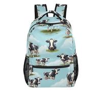 GAIREG Zaino con tasche multiple e cinghie regolabili, Mucche Blu, Small, Zaino casual per la scuola | Libreria con più zone di stoccaggio, cinghie imbottite regolabili per scuola media