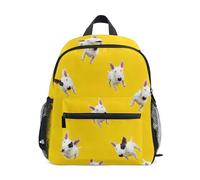 GAIREG Zaino da viaggio con scritta "Bull Terrier Dogs", giallo, con targhetta per nome, zaino da viaggio per bambini, Cani Bull Terrier Giallo, 6-8 Years, Zaini Carino