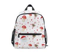 GAIREG Zaino da viaggio per bambini a pois con targhetta per nome, zaino da viaggio per bambini, Pois Funghi Di Natale, 3-5 Years, Zaini Carino