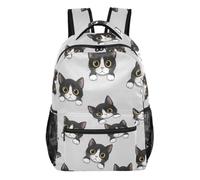 GAIREG Zaino grigio con gatto carino con tasche multiple e cinghie regolabili, Simpatico gatto grigio, Medium, Zaino casual per la scuola | Zaino scolastico strutturato con più zone di stoccaggio, fodera interna in morbido poliestere