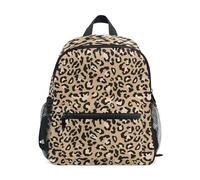 GAIREG Zaino per bambine e ragazzi, con stampa leopardata marrone, con targhetta per nome, mini borsa per la scuola per bambini, Stampa Leopardata Marrone, 6-8 Years, Zaini Carino