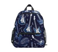 GAIREG Zaino per bambini a forma di chitarra con targhetta per nome, zaino scolastico per bambini, Chitarra carina blu, 3-5 Years, Zaini Carino