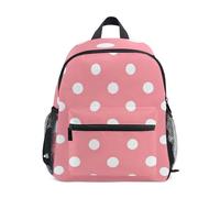 GAIREG Zaino per bambini a pois bianchi con targhetta per nome, zaini per bambini in età prescolare, Bianco Pois Rosa, 3-5 Years, Zaini Carino