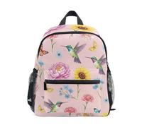 GAIREG Zaino per bambini con colibrì ad acquerello, con targhetta per il nome, zaini per la scuola per bambini, Colibrì acquerello, 6-8 Years, Zaini Carino