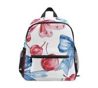 GAIREG Zaino per bambini con fiocco rosso e blu, per ragazzi e ragazze, zaino per la scuola materna, Fiocco rosso e blu, bacche, 3-5 anni, Graziosi zaini