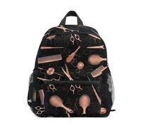 GAIREG Zaino per bambini con forbici e pettine per capelli, colore oro rosa, con targhetta per nome, piccolo zaino per asilo per ragazzi, Pettine per capelli a forbice oro rosa, 3-5 Years, Zaini