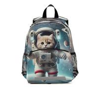 GAIREG Zaino per bambini con grazioso gattino astronauta e gatto, con guinzaglio, mini zaino per la scuola materna 3-6 anni, medio