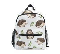 GAIREG Zaino per bambini con scritta "Cute Cartoon Hedgehogs", colore bianco, con targhetta per il nome, borsa per la scuola per bambini, Ricci Carino Cartoon Bianco, 6-8 Years, Zaini Carino