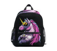 GAIREG Zaino per bambini e bambine, con unicorno alla moda, borsa da viaggio piccola con etichetta per il nome, Unicorno moderno al buio, 6-8 anni, Graziosi zaini
