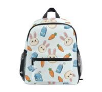 GAIREG Zaino per bambini per ragazze e ragazzi, carino cartone animato coniglietto volti zaino da viaggio con etichetta nome piccoli zaini per bambini, Carino Cartoon Bunny Faces, 6-8 Years, Zaini