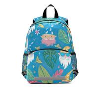 GAIREG Zaino per bambini per ragazze e ragazzi, con gnomo hawaiano blu, per la scuola, mini borsa da viaggio per libri da 3-6 anni