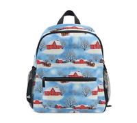 GAIREG Zaino per bambini per ragazze e ragazzi, paesaggio invernale blu, mini zaino da viaggio con targhetta per nome, Paesaggio invernale Blu, 6-8 Years, Zaini Carino