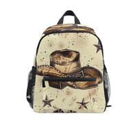 GAIREG Zaino per bambini per ragazze e ragazzi, stile vintage con stivali da cowboy, beige, piccolo zaino da viaggio con targhetta per il nome, Stivali Vintage Cowboy Beige, 6-8 Years, Zaini Carino