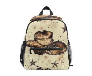 GAIREG Zaino per bambini per ragazze e ragazzi, stile vintage con stivali da cowboy, beige, piccolo zaino da viaggio con targhetta per il nome, Stivali Vintage Cowboy Beige, 3-5 Years, Zaini Carino