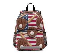 GAIREG Zaino per bambini per ragazze e ragazzi, vintage baseball bandiera americana zaino per bambini piccoli viaggi borsa per libri 3-6 anni, medio