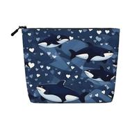GaJher Blue Killer Whale Fake Hemp Makeup Bag - La tua soluzione unica per articoli da toeletta da viaggio e cosmetici quotidiani - Custodia con cerniera, nera, taglia unica, Nero, One Size