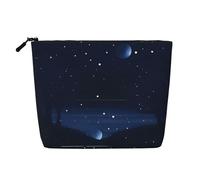 GaJher Borsa per trucchi in canapa artificiale blu scuro con vista notturna: la soluzione One Pack per articoli di cultura da viaggio e la conservazione quotidiana dei cosmetici - sacchetto con