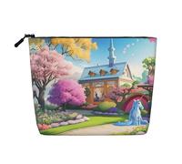 GaJher Borsa per trucco da fiaba con unicorno, in canapa artificiale, la tua soluzione One Pack per articoli da viaggio e cosmetici quotidiani, tasca con cerniera, nero, taglia unica, colore nero,