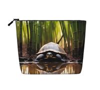 GaJher Cute Turtle Fake Hemp Makeup Bag - La tua soluzione unica per articoli da toeletta da viaggio e cosmetici quotidiani - Astuccio con cerniera, nero, taglia unica, Nero, One Size