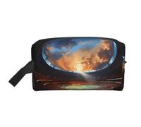 GaJher Grande borsa cosmetica da viaggio, riutilizzabile, con stampa di un meraviglioso gioco di calcio, kit da toeletta, organizer portatile per trucco, oggetti essenziali quotidiani, bianco, taglia