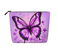 GaJher Purple Butterfly Fake Hemp Makeup Bag - La tua soluzione unica per articoli da toeletta da viaggio e cosmetici quotidiani - Astuccio con cerniera, nero, taglia unica, Nero, One Size