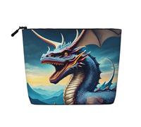 GaJher Roaring Dragon - Trousse per il trucco in canapa finta, la tua soluzione unica per articoli da toeletta da viaggio e cosmetici quotidiani, custodia con cerniera, nera, taglia unica, Nero, One