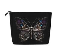 GaJher Science Butterfly - Trousse per il trucco in canapa finta, la tua soluzione unica per articoli da toeletta da viaggio e cosmetici quotidiani, custodia con cerniera, nera, taglia unica, Nero,