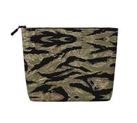 GaJher Tiger Stripe Camo Fake Hemp Makeup Bag - La tua soluzione unica per articoli da toeletta da viaggio e cosmetici quotidiani - Custodia con cerniera, nera, taglia unica, Nero, One Size