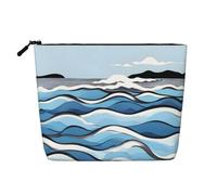 GaJher Waves lapping at the rocks Fake Hemp Makeup Bag - La tua soluzione unica per articoli da toeletta da viaggio e cosmetici quotidiani - Custodia con cerniera, nera, taglia unica, Nero, One Size